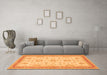 Machine Washable Oriental Orange Traditional Area Rugs in a Living Room, wshtr1517org