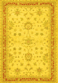 Oriental Yellow Traditional Rug, tr1517yw