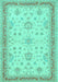 Oriental Turquoise Traditional Rug, tr1517turq