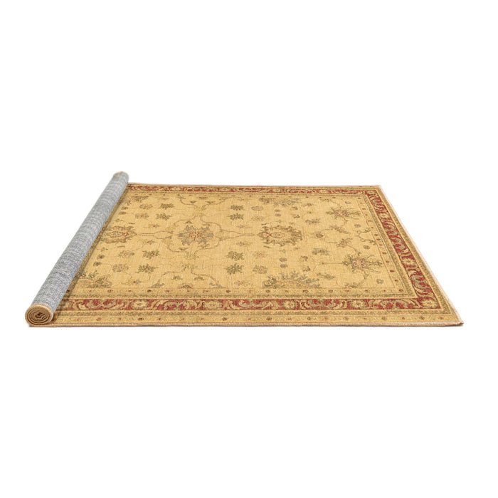 Sideview of Machine Washable Oriental Brown Traditional Rug, wshtr1517brn