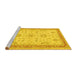 Sideview of Machine Washable Oriental Yellow Traditional Rug, wshtr1517yw