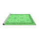 Sideview of Machine Washable Oriental Emerald Green Traditional Area Rugs, wshtr1517emgrn