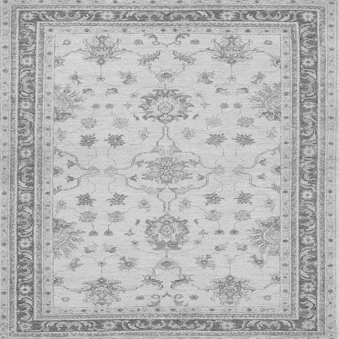 Round Machine Washable Oriental Gray Traditional Rug, wshtr1517gry