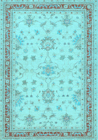 Oriental Light Blue Traditional Rug, tr1517lblu