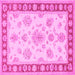 Square Oriental Pink Traditional Rug, tr1518pnk