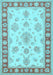 Machine Washable Oriental Light Blue Traditional Rug, wshtr1518lblu