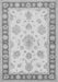 Serging Thickness of Machine Washable Oriental Gray Traditional Rug, wshtr1518gry