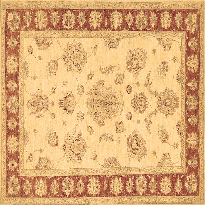 Square Oriental Brown Traditional Rug, tr1518brn