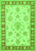 Serging Thickness of Machine Washable Oriental Green Traditional Area Rugs, wshtr1518grn