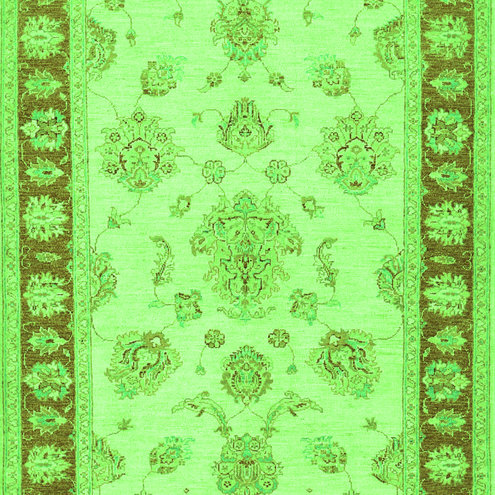 Serging Thickness of Machine Washable Oriental Green Traditional Area Rugs, wshtr1518grn