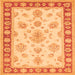 Serging Thickness of Oriental Orange Traditional Rug, tr1518org