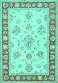 Oriental Turquoise Traditional Rug, tr1518turq