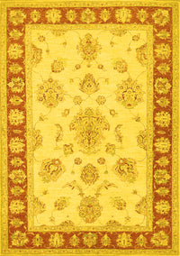 Oriental Yellow Traditional Rug, tr1518yw