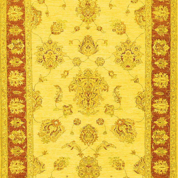 Oriental Yellow Traditional Rug, tr1518yw
