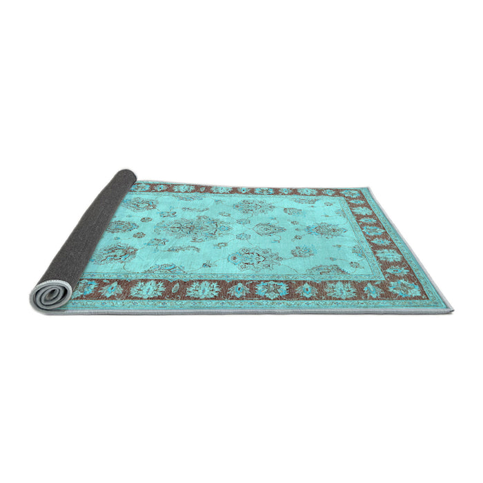 Sideview of Oriental Light Blue Traditional Rug, tr1518lblu