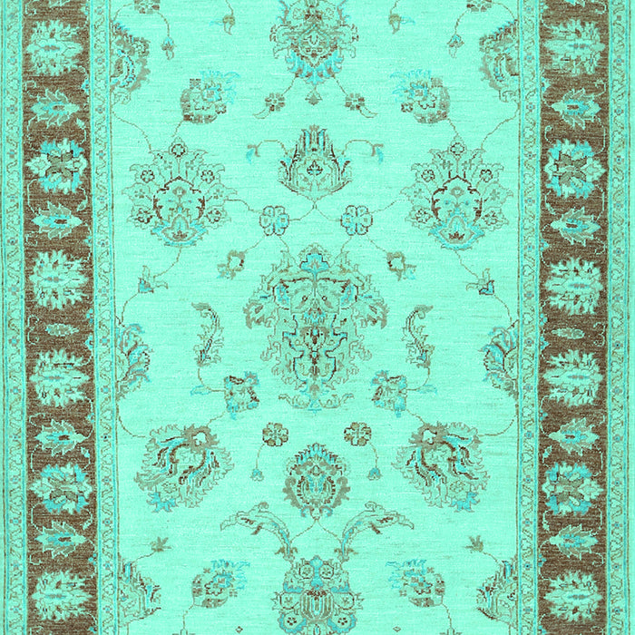 Machine Washable Oriental Turquoise Traditional Area Rugs, wshtr1518turq