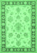 Machine Washable Oriental Emerald Green Traditional Area Rugs, wshtr1518emgrn