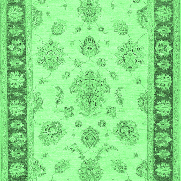 Machine Washable Oriental Emerald Green Traditional Area Rugs, wshtr1518emgrn