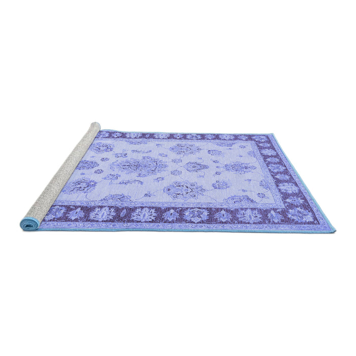 Sideview of Machine Washable Oriental Blue Traditional Rug, wshtr1518blu