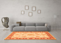 Machine Washable Oriental Orange Traditional Rug, wshtr1518org