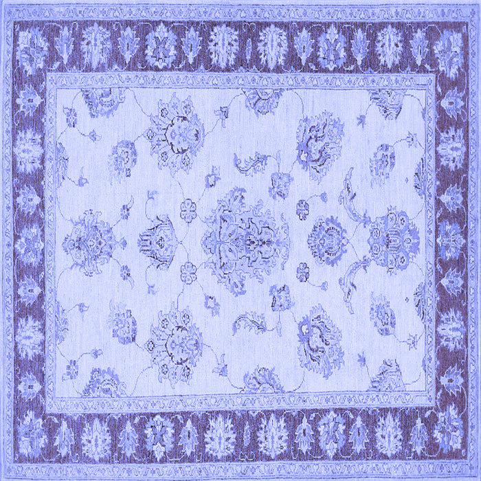 Square Oriental Blue Traditional Rug, tr1518blu
