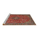 Sideview of Machine Washable Traditional Tomato Red Rug, wshtr1519