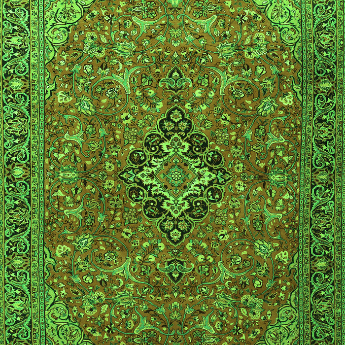 Serging Thickness of Machine Washable Medallion Green Traditional Area Rugs, wshtr1519grn