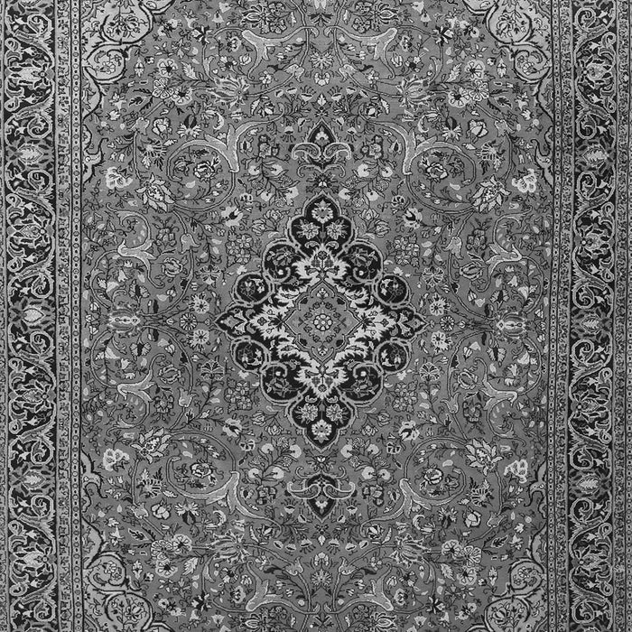 Serging Thickness of Machine Washable Medallion Gray Traditional Rug, wshtr1519gry