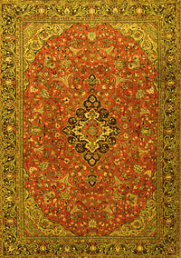 Medallion Yellow Traditional Rug, tr1519yw