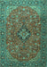 Medallion Turquoise Traditional Rug, tr1519turq