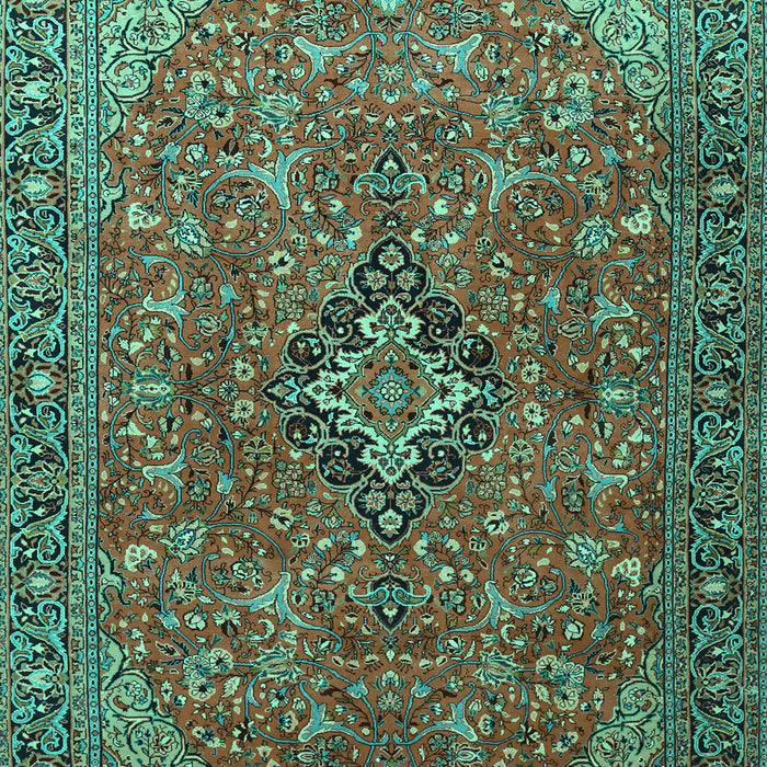 Medallion Turquoise Traditional Rug, tr1519turq
