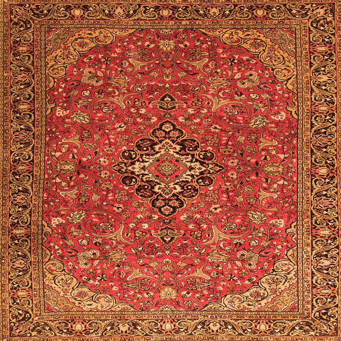 Serging Thickness of Medallion Orange Traditional Rug, tr1519org