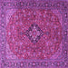 Square Medallion Purple Traditional Rug, tr1519pur