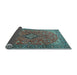 Sideview of Medallion Light Blue Traditional Rug, tr1519lblu