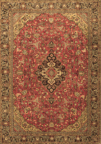 Medallion Brown Traditional Rug, tr1519brn