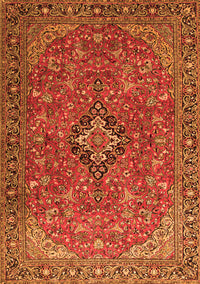 Medallion Orange Traditional Rug, tr1519org