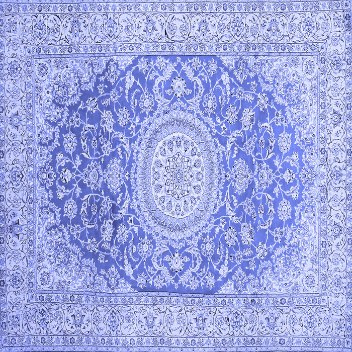 Square Medallion Blue Traditional Rug, tr151blu