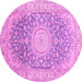 Round Medallion Pink Traditional Rug, tr151pnk