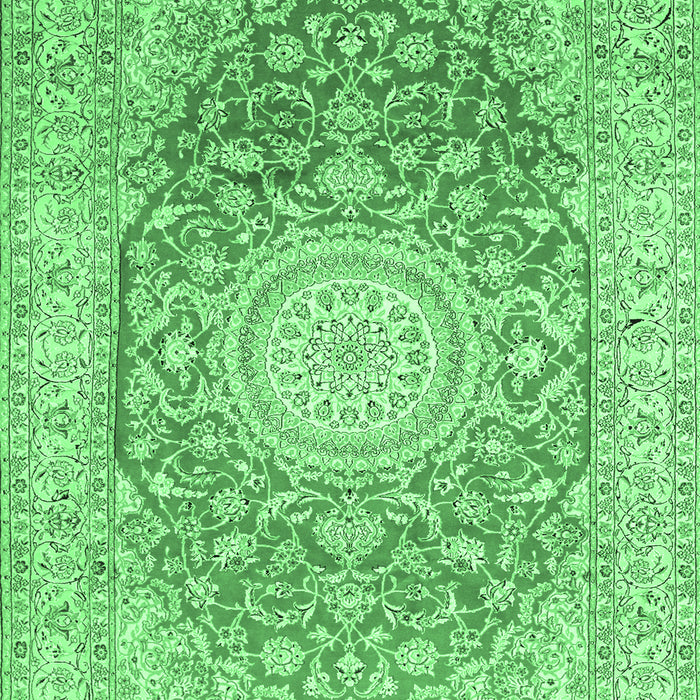 Medallion Emerald Green Traditional Rug, tr151emgrn