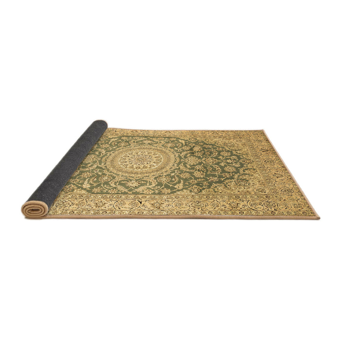 Sideview of Medallion Brown Traditional Rug, tr151brn