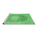 Sideview of Machine Washable Medallion Emerald Green Traditional Area Rugs, wshtr151emgrn