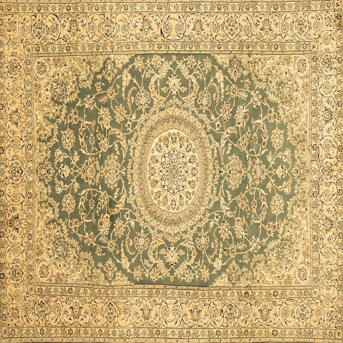 Square Medallion Brown Traditional Rug, tr151brn