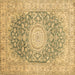 Square Medallion Brown Traditional Rug, tr151brn