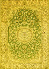 Medallion Yellow Traditional Rug, tr151yw