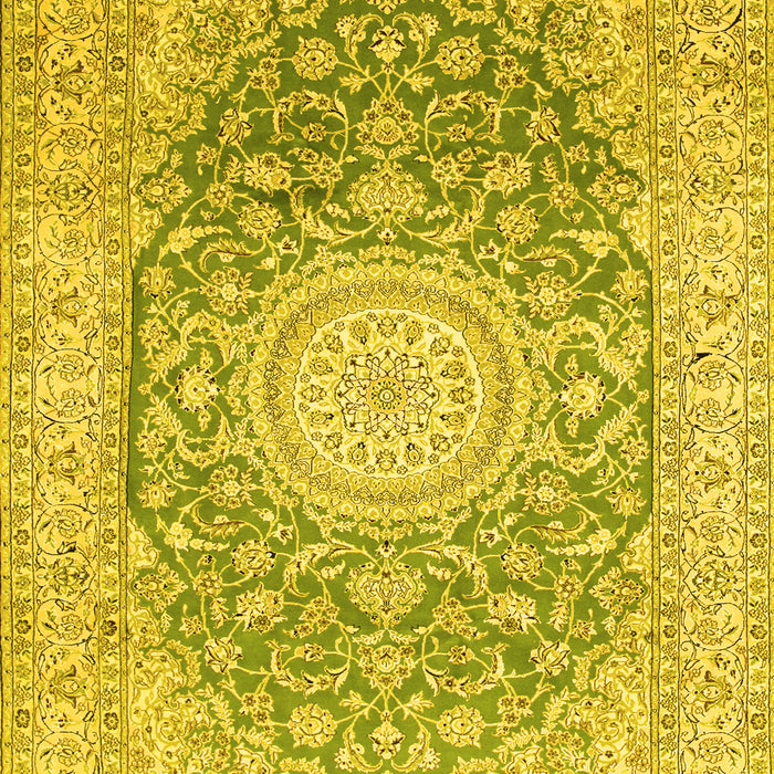 Medallion Yellow Traditional Rug, tr151yw