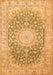 Medallion Orange Traditional Rug, tr151org