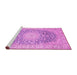 Sideview of Machine Washable Medallion Pink Traditional Rug, wshtr151pnk