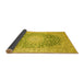 Sideview of Medallion Yellow Traditional Rug, tr151yw