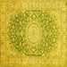 Square Medallion Yellow Traditional Rug, tr151yw