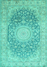 Medallion Turquoise Traditional Rug, tr151turq